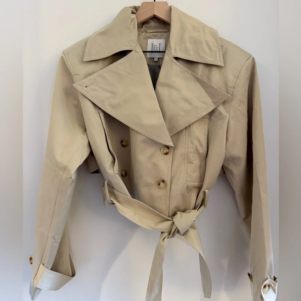 Helsa NWOT Overiszed Cropped Trench in Chino - Picture 12 of 13